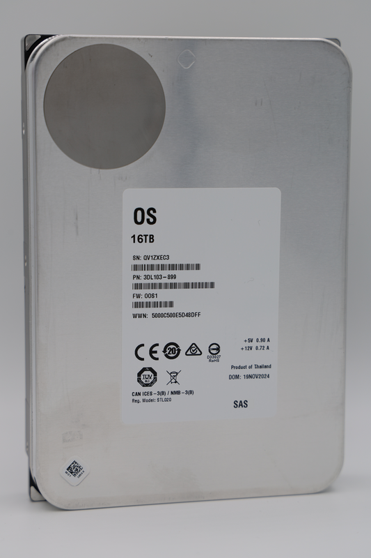 16 TB SAS 3,5” Enterprise White Label Hard Drive - XX16000NM002G